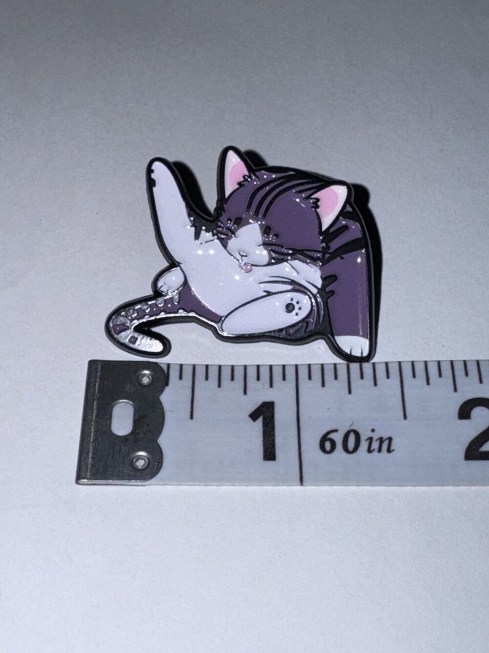 Cat Cleaning Itself Cat Kitten Pin Brooch